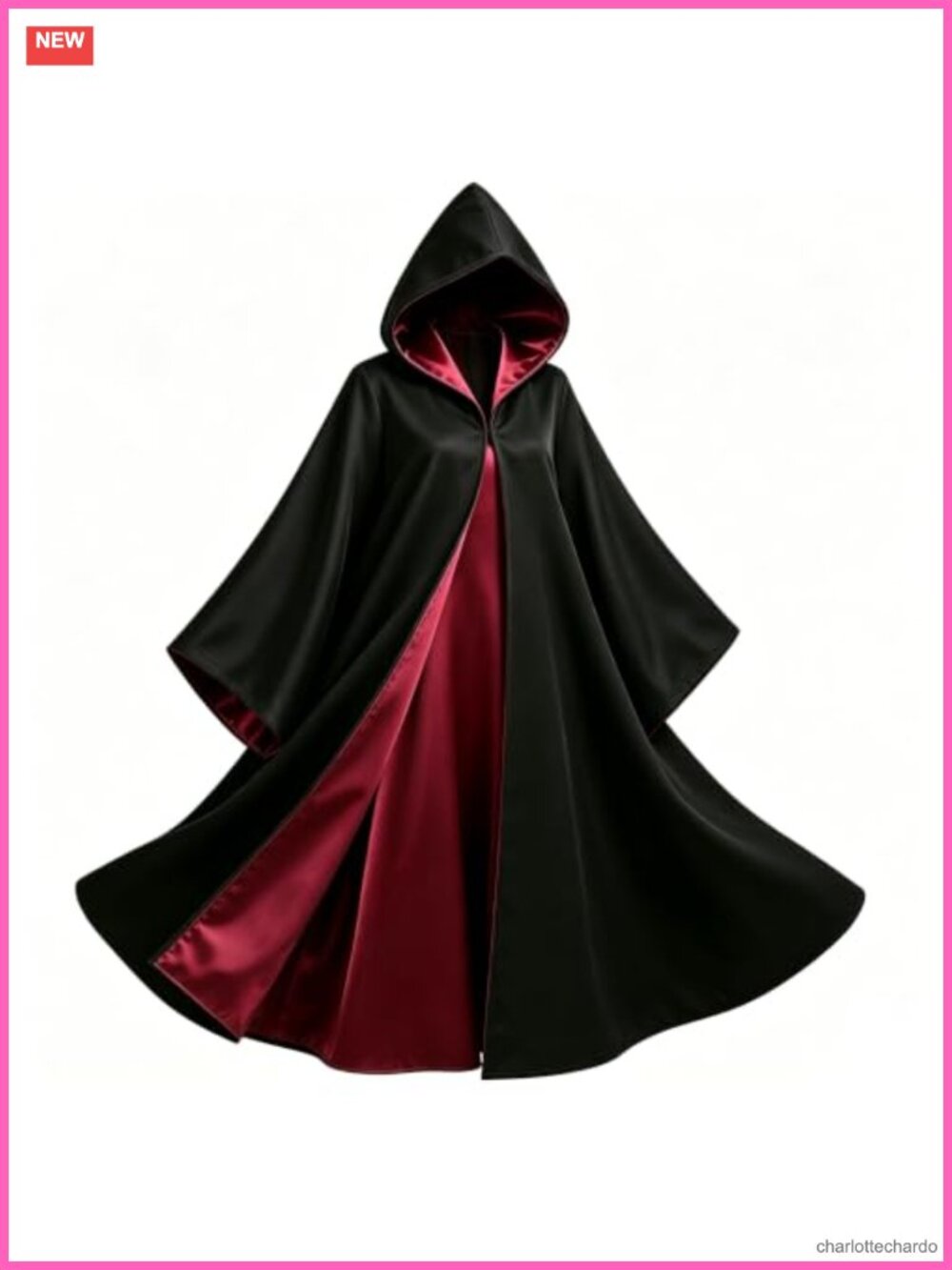 Wizard Robe Hooded Cloak Halloween Costume Dress Up Accessory